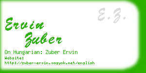 ervin zuber business card